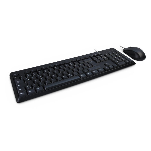 Maus und Tastatur Set kabelgebunden schwarz USB 105 Tast Qwertz 1000 DPI