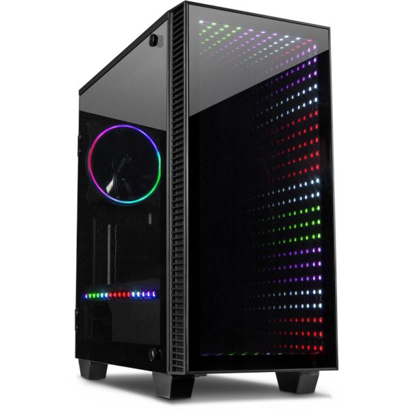 MicroATX  Gaming Tower RGB-Infinity-Mirror Tempered Glass RGB-L&uuml;fter X-608 
