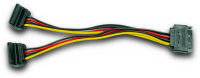 Kabel Adapter Strom 1x SATA auf 2x SATA Power 90&deg;, 0.15m
