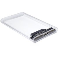 HDD Case Festplatten SSD Geh&auml;use Argus GD-25000, USB 3.0 transparentes Geh&auml;use