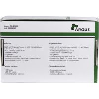 HDD Case Festplatten SSD Geh&auml;use Argus GD-25000, USB 3.0 transparentes Geh&auml;use