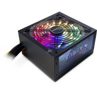 Argus RGB-600 II, 600 Watt PC Computer Netzteil &gt;85% Effiz RGB-LEDs 140mm L&uuml;fter