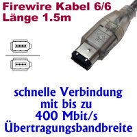 Firewire Kabel 6/6 POL 1.5m Meter IEEE 1394